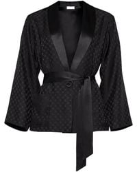 Eres - Velours Geometric-Pattern Lounge Cardigan - Lyst
