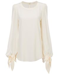 Chloé - Chloé Knot Detailed Long-Sleeved Top - Lyst