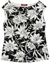 Max Mara - Printed T-Shirt With Round Neck - Lyst