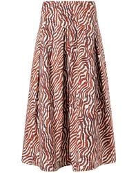 Proenza Schouler - Pleated Printed Cotton-Blend Poplin Maxi Skirt - Lyst