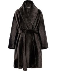 Nour Hammour - Juno Shearling Wrap Coat - Lyst