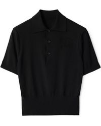 Burberry - Ekd Detailed Short Sleeved Ribbed Polo Top - Lyst