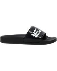 Moschino - Logo-Print Slides - Lyst