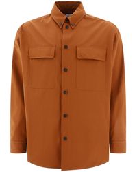 Off-White c/o Virgil Abloh - Ow Emb Cotgab Milit Curved Hem Shirt - Lyst