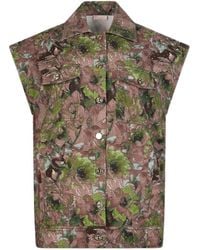 Liu Jo - Rhinestone Floral Denim Vest Jacket - Lyst