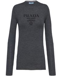 Prada - Superfine Wool Crew-Neck Sweater - Lyst