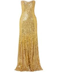 Jenny Packham - Sarai Strapless Sequined Tulle Gown - Lyst