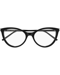 Saint Laurent - Eyewear Logo Printed Cat-Eye Frame Glasses - Lyst