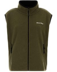 Miu Miu - Fleece Jersey Gilet - Lyst