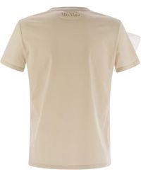 【Max Mara STUDIO】Sughero 刺繍入り ジャージー Tシャツ Max Mara Studio Sughero T-Shirt in White | Lyst