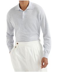 Brunello Cucinelli - Knitted Polo Shirt - Lyst