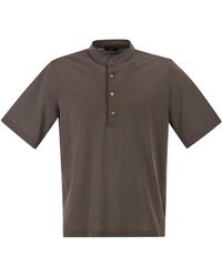 Herno - Short-Sleeve Stand-Collar Polo Shirt - Lyst