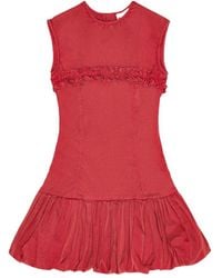 Ganni - Washed Stretch Cotton Corset Mini Dress - Lyst