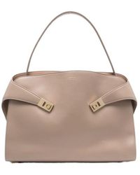 Ferragamo - Hug Soft Bicolor Shoulder Bag - Lyst