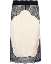 The Attico - The Satin Lace Skirt - Lyst