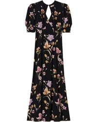 Twinset - Floral Printed V-Neck Maxi Dress - Lyst