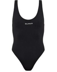 Balmain - Letter One-Piece Swimsuit - Lyst