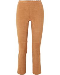 Stouls - Jacky Cropped Stretch-Suede Leggings - Lyst