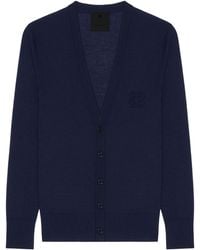 Givenchy - 4G Embroidered V-Neck Knitted Cardigan - Lyst
