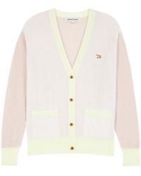 Maison Kitsuné - Maison Kitsuné Baby Fox Patch Color Block Knit Cardigan - Lyst