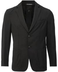 Emporio Armani - Lapel Long-Sleeved Suit Jacket - Lyst