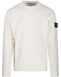 Stone Island - Logo Patch Crewneck Sweatshirt - Lyst