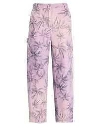 MAX&Co. - High-Waisted Casual Pants With Hawaiian Print - Lyst