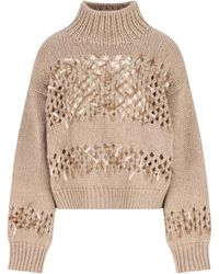 Brunello Cucinelli - Embellished Turtleneck Jumper - Lyst