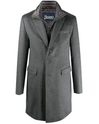 Herno - Single-Breasted Layered Coat - Lyst