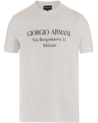 Giorgio Armani - Logo Print Crew Neck T-Shirt - Lyst