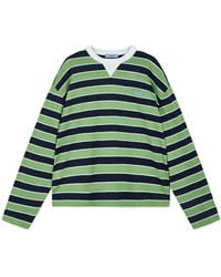 Prada - Long-Sleeved Crewneck Striped T-Shirt - Lyst