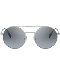 Miu Miu - Eyewear Round-Crystal Embellished Aviator Sunglasses - Lyst