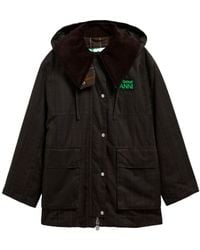 BARBOUR X GANNI - Hooded Tartan Wax Cotton Jacket - Lyst