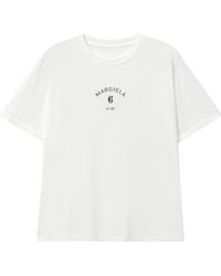 MM6 by Maison Margiela - Logo Printed Crewneck T-Shirt - Lyst