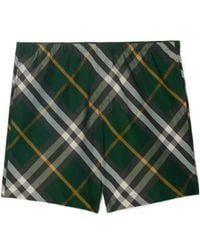 Burberry - Check Motif Swim Shorts - Lyst