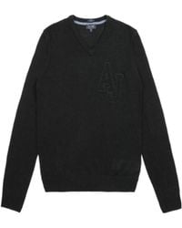 Armani Jeans - V-Neck Logo Pullover - Lyst