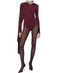 ANDAMANE - Draped Long-Sleeved Bodysuit - Lyst
