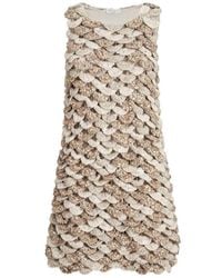 Brunello Cucinelli - Handmade Dazzling Shell Opera Knit Mini Dress - Lyst