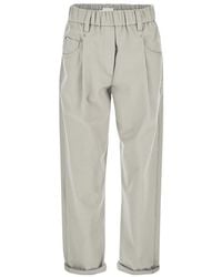 Brunello Cucinelli - High Waist Straight Leg Trousers - Lyst