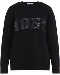 Max Mara - Plata Logo Embellished Crewneck Jumper - Lyst