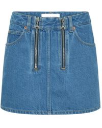 Marine Serre - Crescent-Pattern Zipped Mini Skirt - Lyst