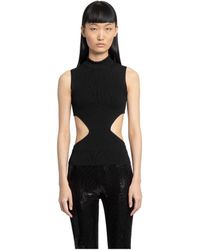 we11done - Ribbed-Knit Cut-Out Top - Lyst