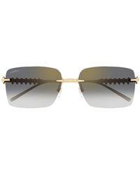 Cartier - Ct0545S Studded Rimless Sunglasses - Lyst