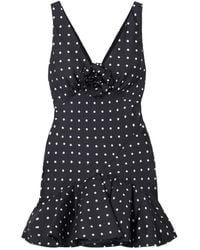 Rodarte - Embellished Polka-Dot Silk-Twill Mini Dress - Lyst