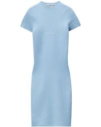 Alexander Wang - Jacquard-Logo Short-Sleeve Mini Dress - Lyst
