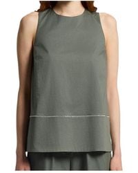 Peserico - Sleeveless Bead-Trim Top - Lyst