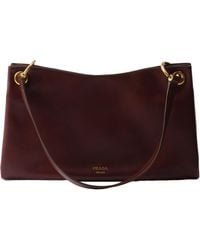 Prada - Etude Large Leather Shoulder Bag - Lyst