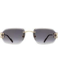Cartier - Rimless Rectangular Sunglasses - Lyst