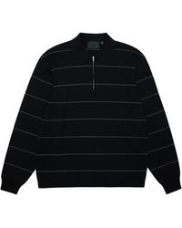 Rains - Striped Knit Long-Sleeved Polo Shirt - Lyst