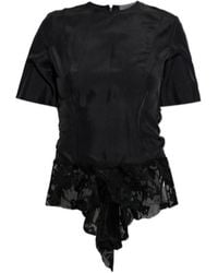 McQueen - Asymmetric Peplum T-Shirt - Lyst